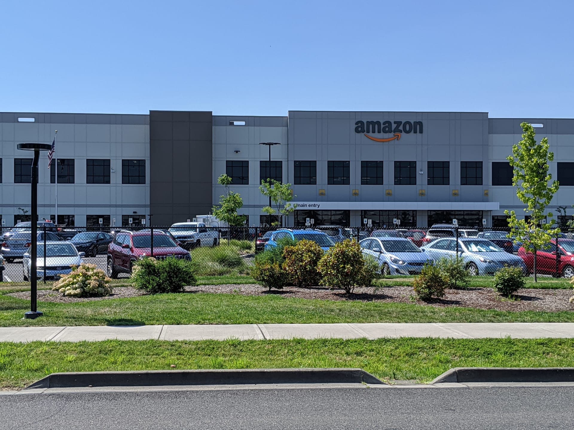 Amazon fulfillment center exterior in Troutdale, Oregon